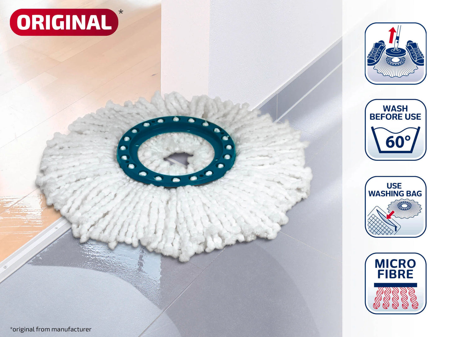 Leifheit Clean Twist Disc Mop Micro Fibre Replacement Head L52095