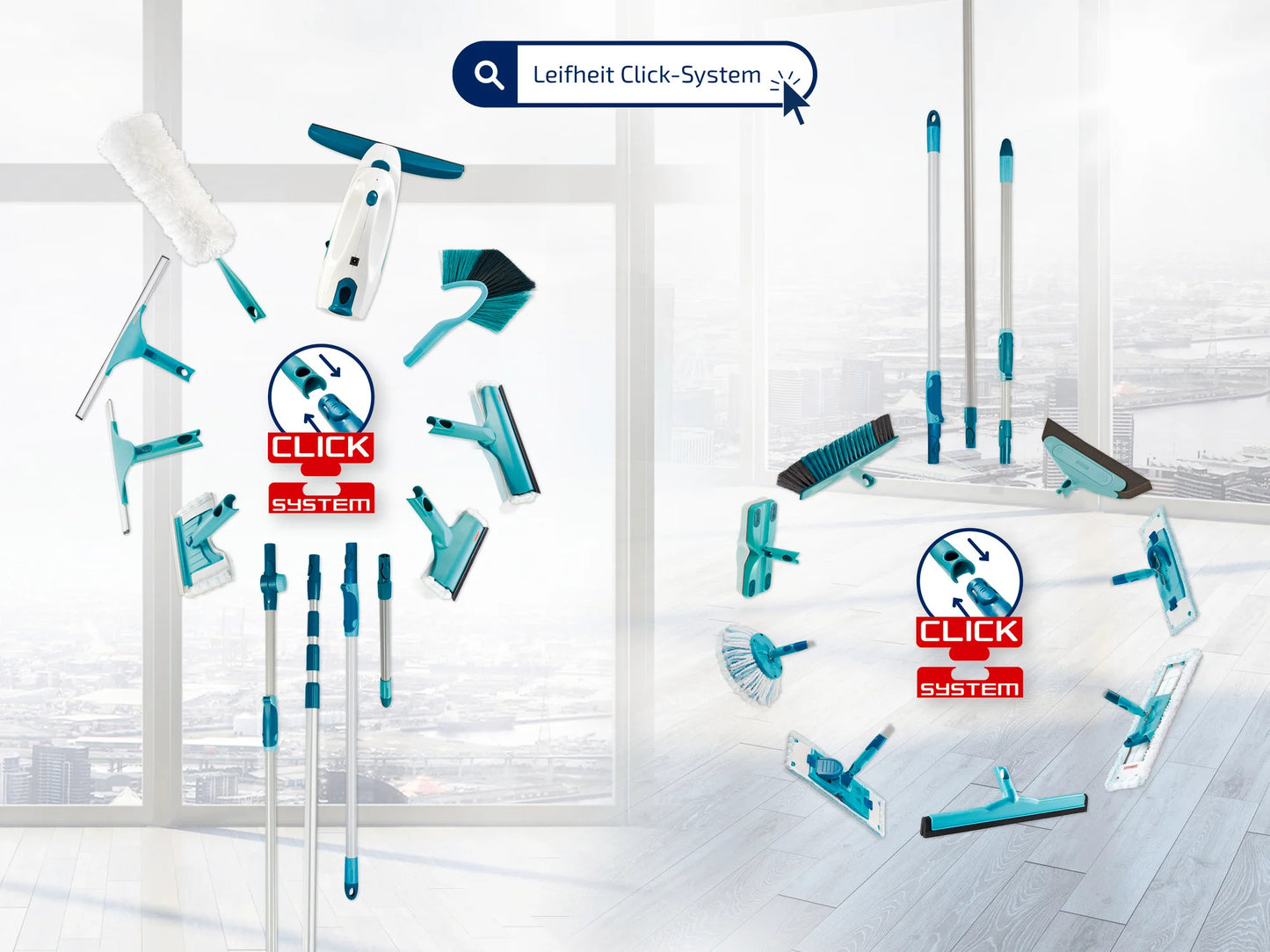 Leifheit Click System Telescopic Handle 75-135cm L56673