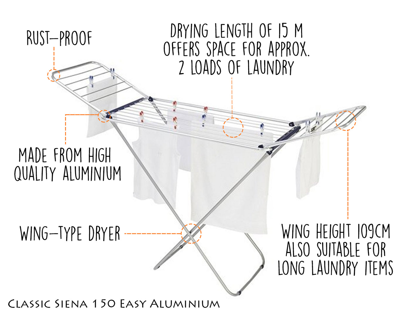 Leifheit Standing Laundry Dryer Classic Siena 150 L81162