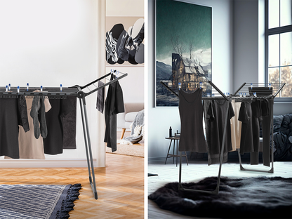 Leifheit Pegasus 150 Solid Slim Black Clothes Drying Rack L81690