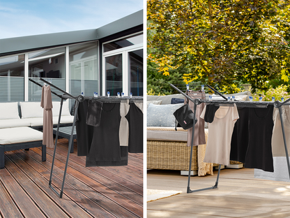 Leifheit Pegasus 150 Solid Slim Black Clothes Drying Rack L81690