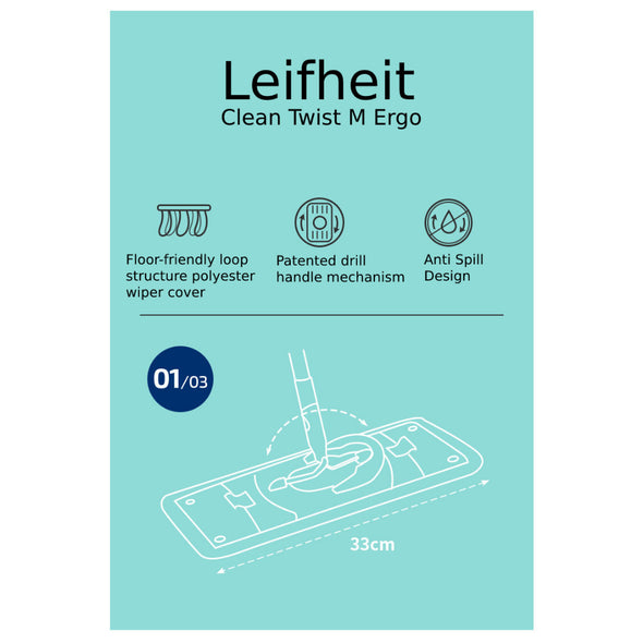 LEIFHEIT Rectangular Clean Twist System Ergo Mop Set L52120