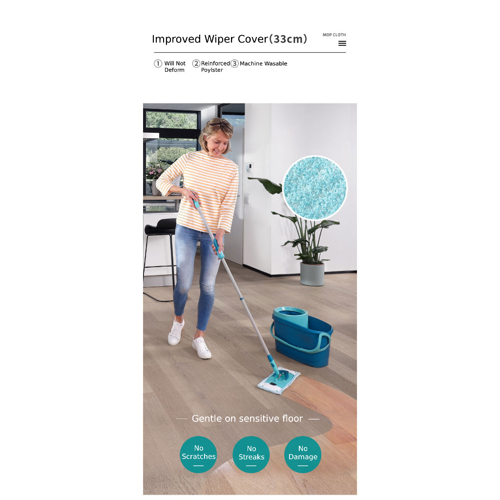  Leifheit Clean Twist M Ergo Micro Duo Floor Cover Replacement  Microfibre Cover for Flat Mop Cleaning and Absorbent, Versatile Cover for  All Types of Floors, Double Fibre Cover : Industrial 