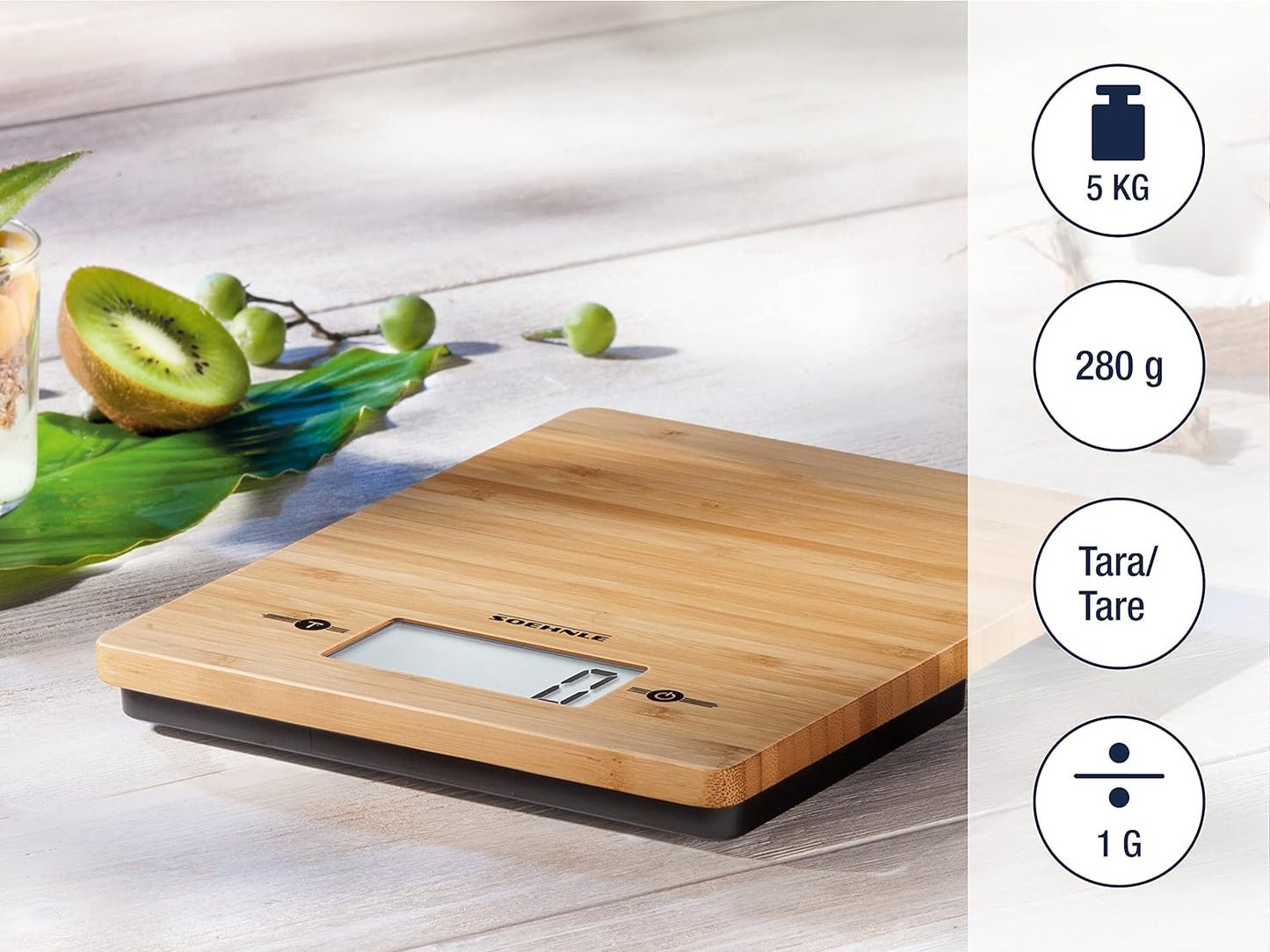 Soehnle Natural Bamboo Kitchen Scale Digital