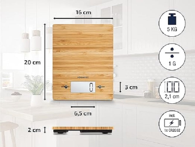 Soehnle Natural Bamboo Kitchen Scale Digital