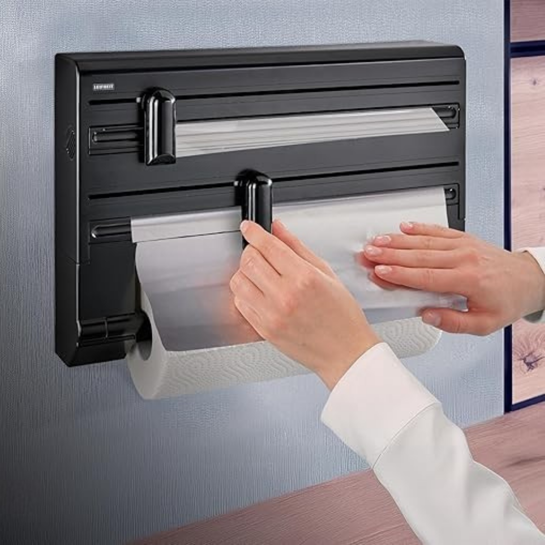 Leifheit Wall Mounted Roll Holder Parat Black L25794