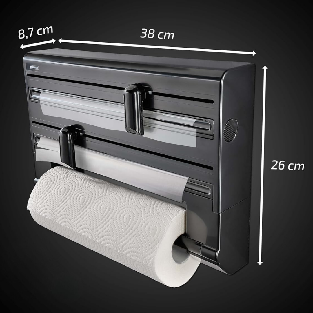 Leifheit Wall Mounted Roll Holder Parat Black L25794