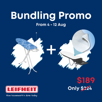 Leifheit Ironing Board Airboard Compact S / M + Ironing Board Padding 140x45 L72585 / L72585+L71708