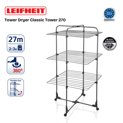 Leifheit Classic Tower 270 Black Tower Dryer L81470