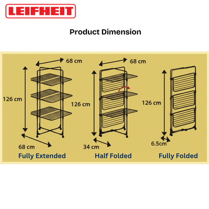 Leifheit Classic Tower 340 Black Tower Dryer L81471