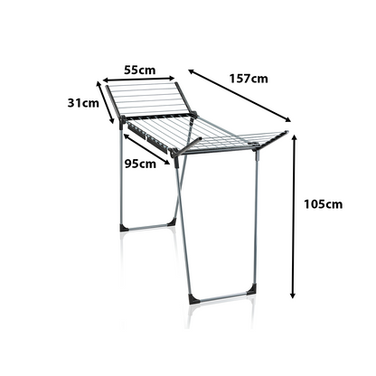 Leifheit Pegasus 150 Solid Slim Black Clothes Drying Rack L81690