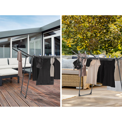 Leifheit Pegasus 180 Solid Slim Black Clothes Drying Rack L81589