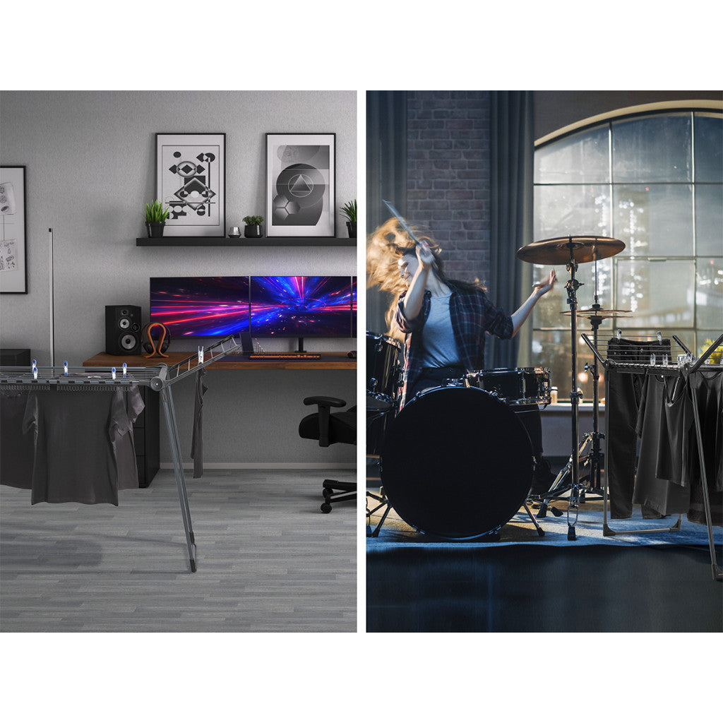 Leifheit Pegasus 180 Solid Slim Black Clothes Drying Rack L81589