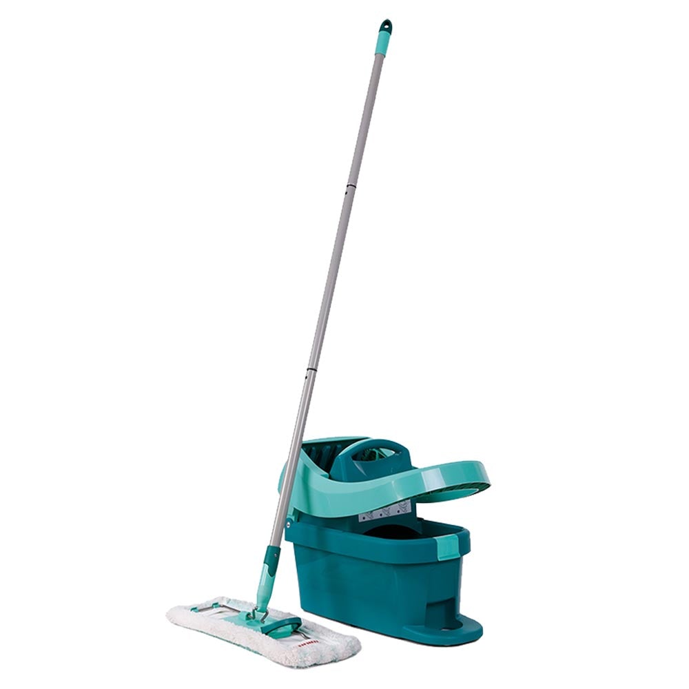 Leifheit Profi System High Quality Press Mop W/Bucket Set Steel Handle (Microfibre/Microfiber)