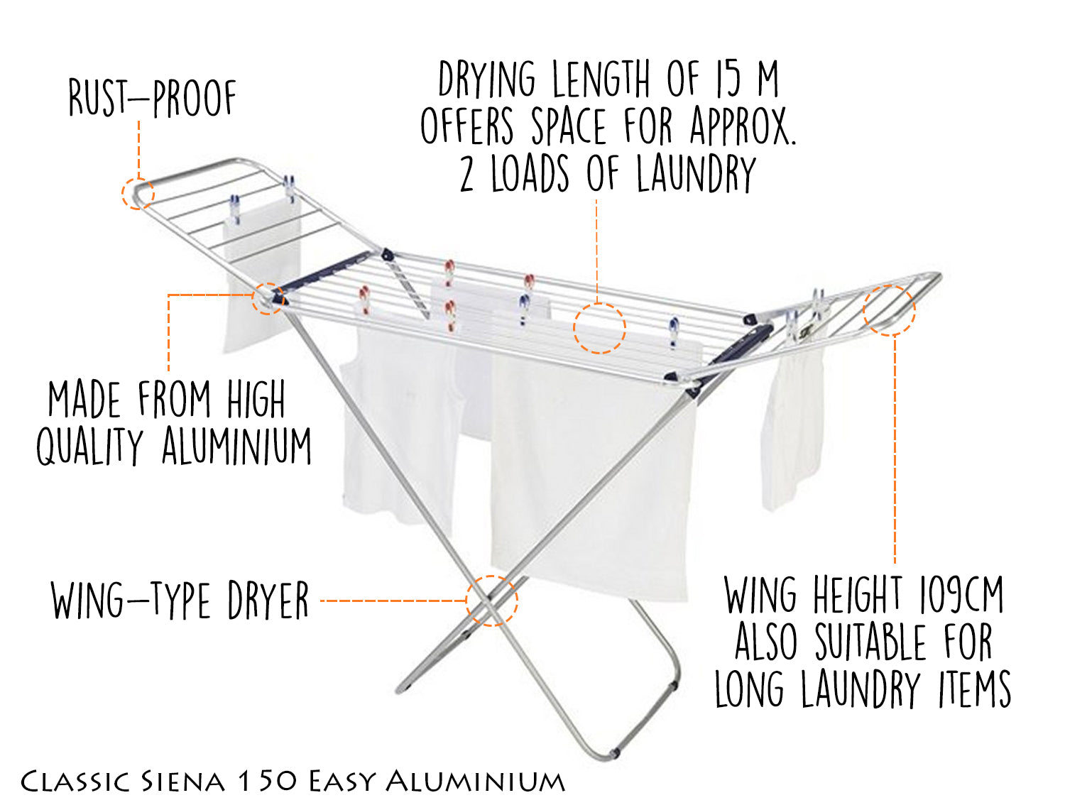 LEIFHEIT Standing Laundry Dryer Classic Siena 150 L81162